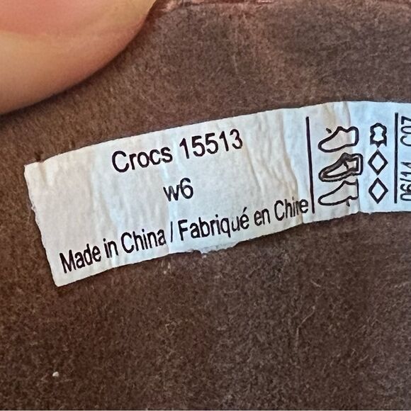 CROCS Cobbler Buckle Clogs Mules Shoes Leather Brown Size 6 - Picture 3 of 15